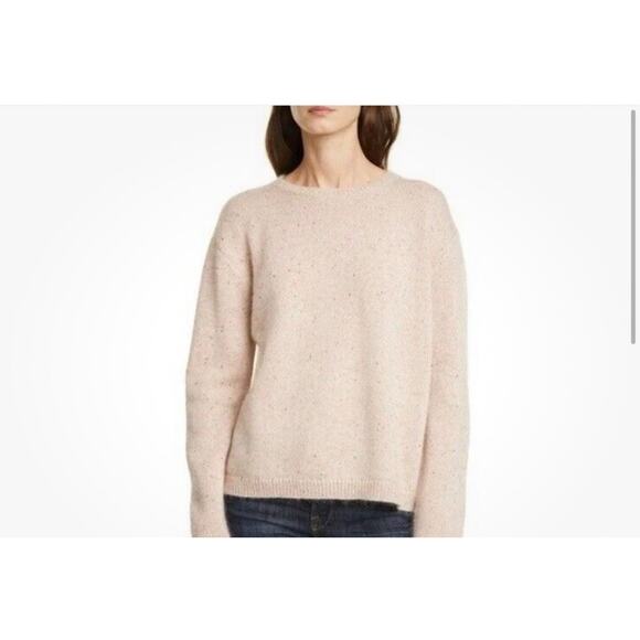 Nordstrom Signature Crew Neck Cashmere Mohair & Silk sweater Pink L - Picture 1 of 7
